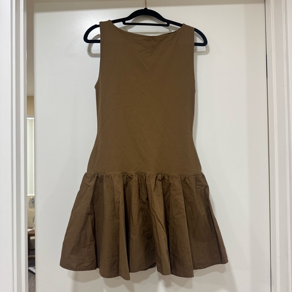 Aritzia Babaton Segment Poplin Dress Cello Brown Size Medium - Picture 5 of 12
